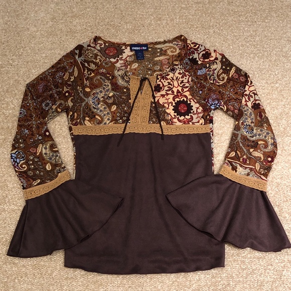 LIMITED TOO Faux Suede Paisley Top - Picture 1 of 7
